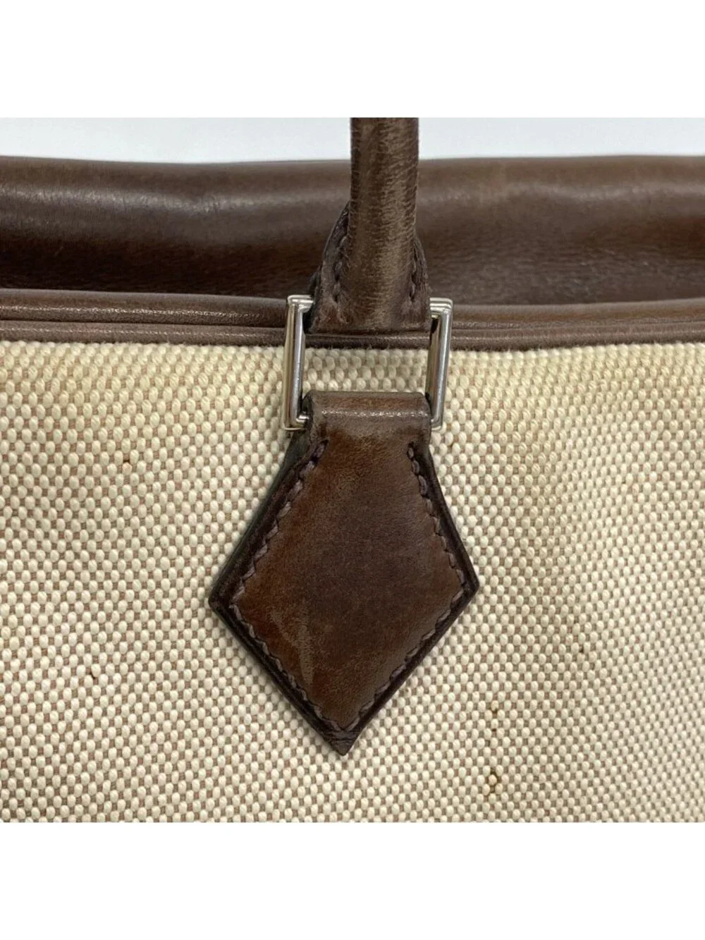 Hermes Tote Plume 32 Toile Ash Havana Silver